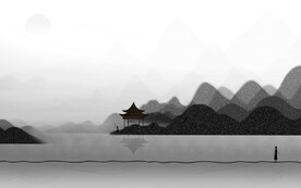 原创山水意境背景图