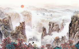 江山如画电视背景墙