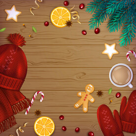 圣诞节元素插画设计