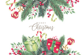 圣诞节元素插画设计