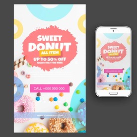 甜甜圈甜品海报