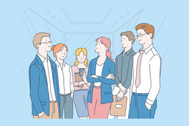 简约人物生活形象插画图片