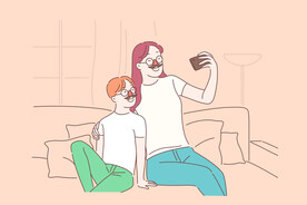 简约人物生活形象插画图片