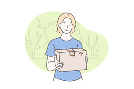 简约人物生活形象插画图片