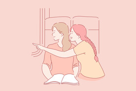 简约人物生活形象插画图片