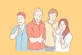 简约人物生活形象插画图片