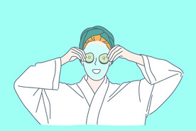 简约人物生活形象插画图片