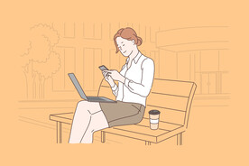 简约人物生活形象插画图片