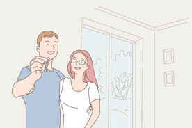 简约人物生活形象插画图片