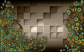 中式复古孔雀背景墙