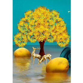 麋鹿新中式装饰画