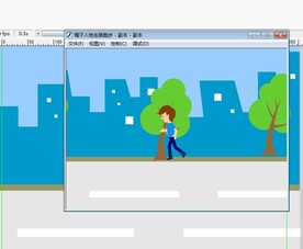 扁平MG类型人物在街道上跑