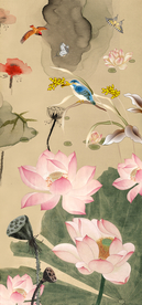 中式荷花装饰画