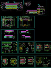 四合院式办公楼CAD建筑图