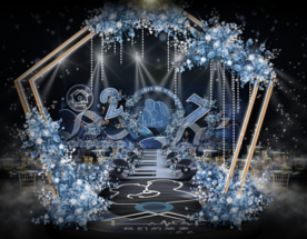 蓝色婚礼仪式区