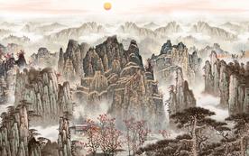 背有靠山大气国画