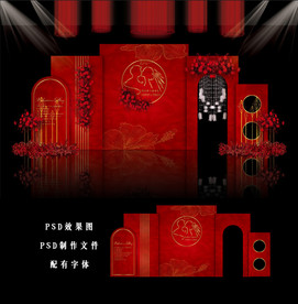 红色主题婚礼图片