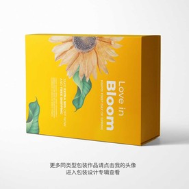 向日葵精品礼盒包装设计平面图