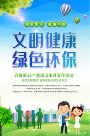 2021爱国卫生月展板海报宣传