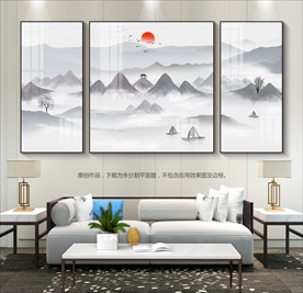 意境山水画装饰画挂画客厅背景画