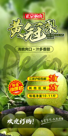 水果海报 梨子海报 黄冠梨