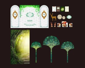 绿色森系婚礼   森系道具
