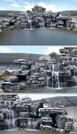 青石千层石假流水设计方案