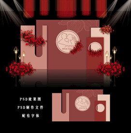 红色婚礼背景图片