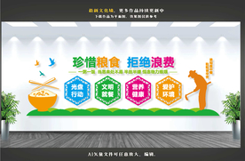 珍惜粮食文化墙