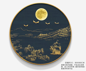 新中式山水风景装饰画国潮