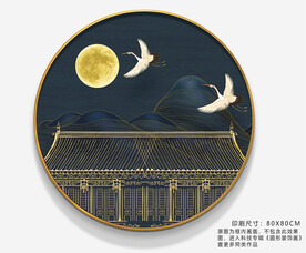 仙鹤装饰画宫殿新中式国潮装饰画