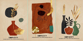 现代北欧风抽象美女植物装饰画