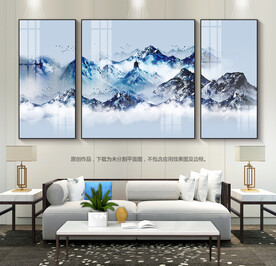 客厅装饰画雪山装饰画挂画壁画