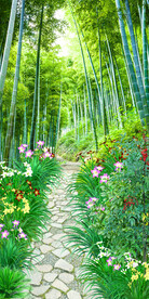 竹林小道玄关风景画背景墙
