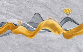 新中式大理石电视背景墙