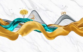 新中式大理石电视背景墙