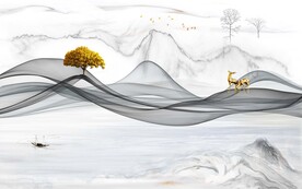 新中式大理石电视背景墙