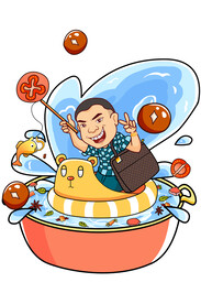 卡通人物 手绘 插画