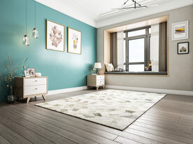 北欧卧室背景墙3D直播场景空景