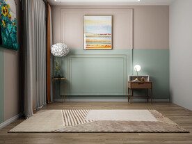 北欧卧室背景墙3D直播场景空景