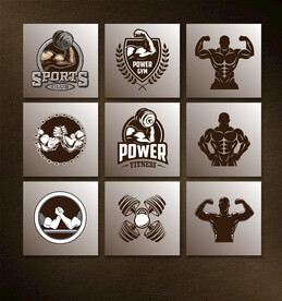 矢量健身运动图标系列