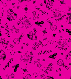 卡通 线条 字母 汽车