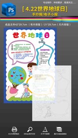 世界地球日保护环境手抄报小报