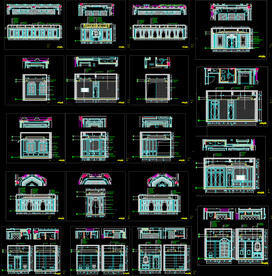 整木法式风格CAD立面图