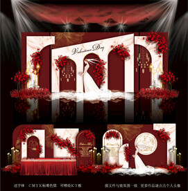 红色婚礼图片