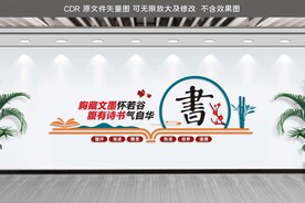 中式图书馆阅览室文化墙
