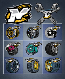 矢量机车轮毂与轮胎