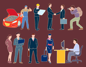 不同行业的人物插画