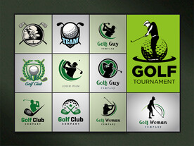 矢量高尔夫运动文化系列