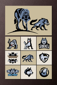 矢量野狼图标设计